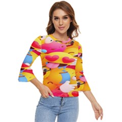 Wallpaper Emoji Bell Sleeve Top