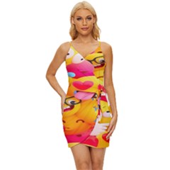 Wallpaper Emoji Wrap Tie Front Dress