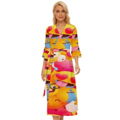 Wallpaper Emoji Midsummer Wrap Dress