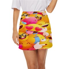 Wallpaper Emoji Mini Front Wrap Skirt