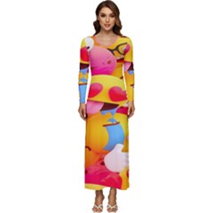 Wallpaper Emoji Long Sleeve Longline Maxi Dress