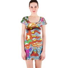 Supersonic Mermaid Chaser Short Sleeve Bodycon Dress