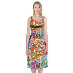 Supersonic Mermaid Chaser Midi Sleeveless Dress