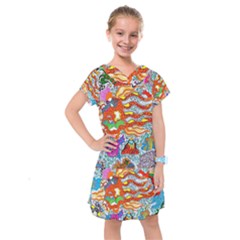 Supersonic Mermaid Chaser Kids  Drop Waist Dress by chellerayartisans