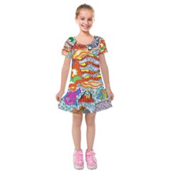 Supersonic Mermaid Chaser Kids  Short Sleeve Velvet Dress