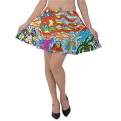 Supersonic Mermaid Chaser Velvet Skater Skirt