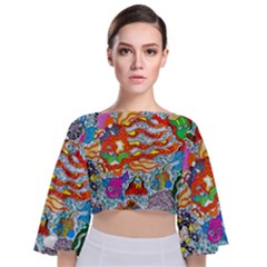 Supersonic Mermaid Chaser Tie Back Butterfly Sleeve Chiffon Top