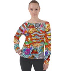 Supersonic Mermaid Chaser Off Shoulder Long Sleeve Velour Top