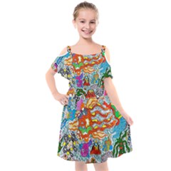 Supersonic Mermaid Chaser Kids  Cut Out Shoulders Chiffon Dress