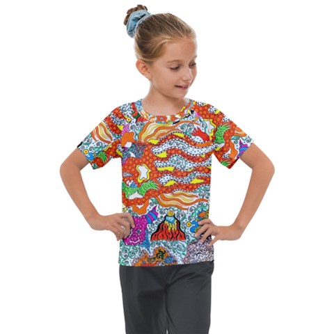 Supersonic Mermaid Chaser Kids  Mesh Piece Tee by chellerayartisans