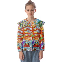 Supersonic Mermaid Chaser Kids  Peter Pan Collar Blouse by chellerayartisans