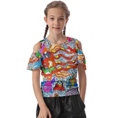 Supersonic Mermaid Chaser Kids  Butterfly Cutout Tee by chellerayartisans