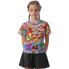 Supersonic Mermaid Chaser Kids  Front Cut Tee by chellerayartisans