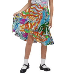 Supersonic Mermaid Chaser Kids  Ruffle Flared Wrap Midi Skirt