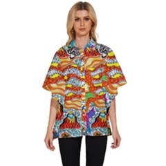 Supersonic Mermaid Chaser Women s Batwing Button Up Shirt