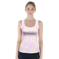 Mazipoodles Bold Daisies Pink Racer Back Sports Top by Mazipoodles