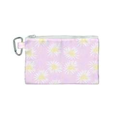 Mazipoodles Bold Daisies Pink Canvas Cosmetic Bag (small) by Mazipoodles