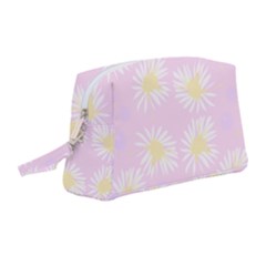 Mazipoodles Bold Daisies Pink Wristlet Pouch Bag (medium) by Mazipoodles