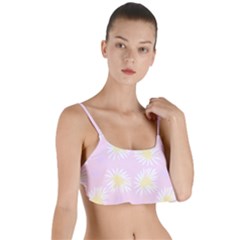 Mazipoodles Bold Daisies Pink Layered Top Bikini Top  by Mazipoodles