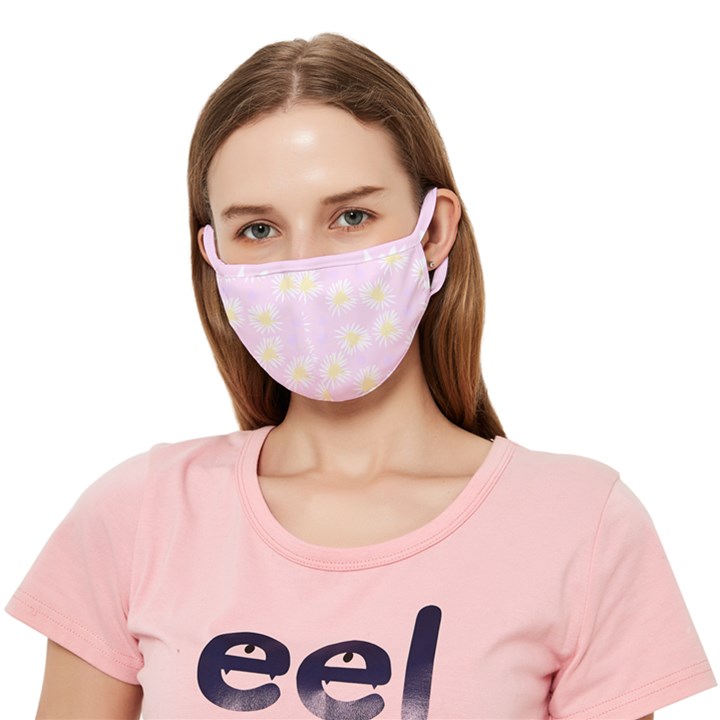 Mazipoodles Bold Daisies Pink Crease Cloth Face Mask (Adult)