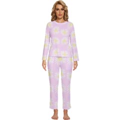 Mazipoodles Bold Daisies Pink Womens  Long Sleeve Lightweight Pajamas Set by Mazipoodles