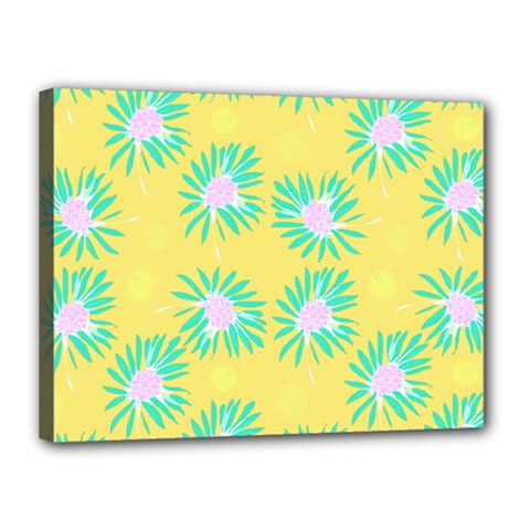 Mazipoodles Bold Daises Yellow Canvas 16  X 12  (stretched) by Mazipoodles