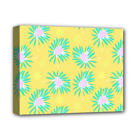 Mazipoodles Bold Daises Yellow Deluxe Canvas 14  X 11  (stretched) by Mazipoodles