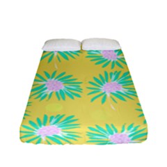 Mazipoodles Bold Daises Yellow Fitted Sheet (full/ Double Size) by Mazipoodles