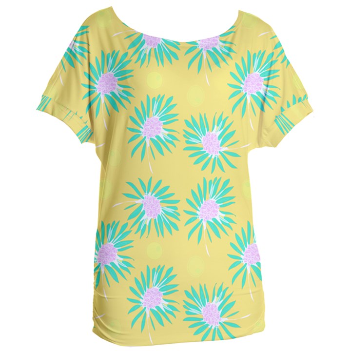 Mazipoodles Bold Daises Yellow Women s Oversized Tee