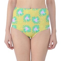 Mazipoodles Bold Daises Yellow Classic High-waist Bikini Bottoms by Mazipoodles