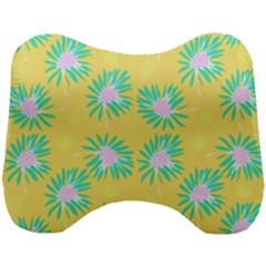 Mazipoodles Bold Daises Yellow Head Support Cushion by Mazipoodles