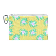 Mazipoodles Bold Daises Yellow Canvas Cosmetic Bag (medium) by Mazipoodles