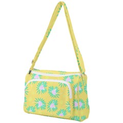 Mazipoodles Bold Daises Yellow Front Pocket Crossbody Bag by Mazipoodles