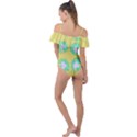 Mazipoodles Bold Daises Yellow Frill Detail One Piece Swimsuit View2