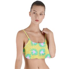 Mazipoodles Bold Daises Yellow Layered Top Bikini Top  by Mazipoodles