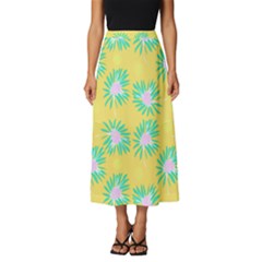 Mazipoodles Bold Daises Yellow Classic Midi Chiffon Skirt