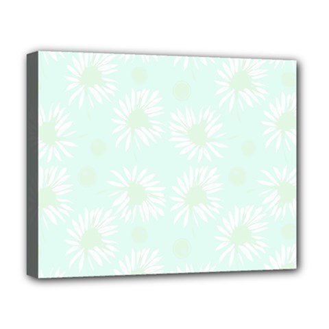 Mazipoodles Bold Daisies Spearmint Deluxe Canvas 20  X 16  (stretched) by Mazipoodles