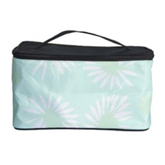 Mazipoodles Bold Daisies Spearmint Cosmetic Storage Case by Mazipoodles