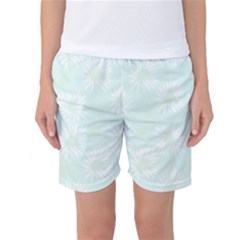 Mazipoodles Bold Daisies Spearmint Women s Basketball Shorts by Mazipoodles