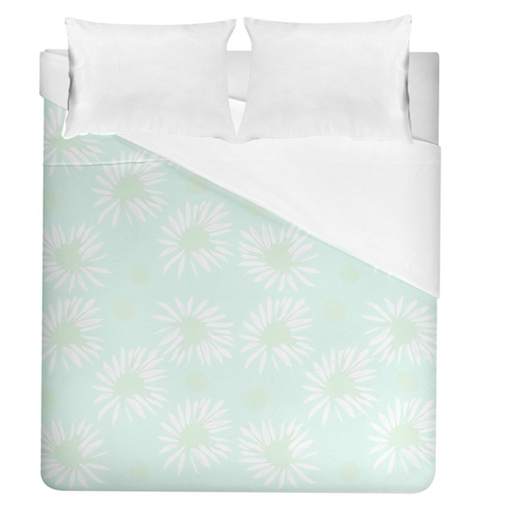 Mazipoodles Bold Daisies Spearmint Duvet Cover (Queen Size)