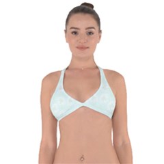 Mazipoodles Bold Daisies Spearmint Halter Neck Bikini Top by Mazipoodles