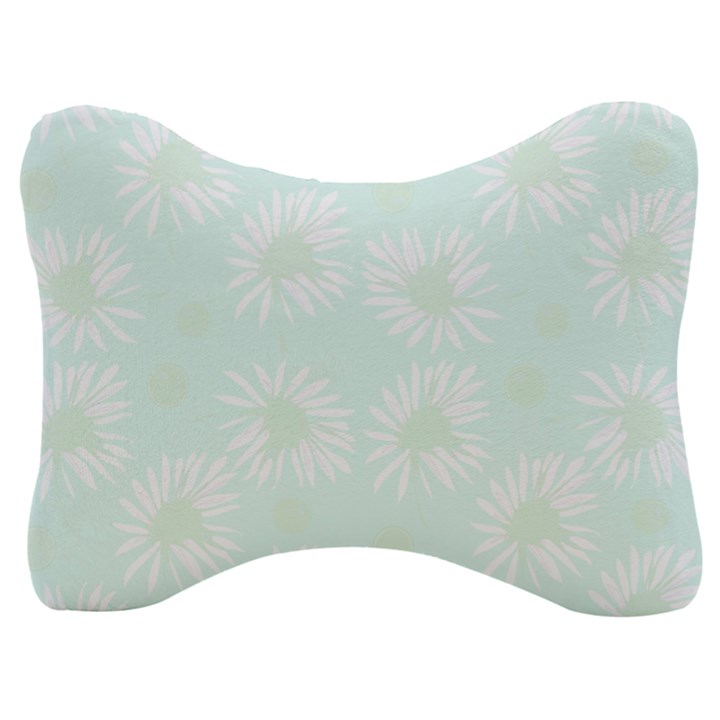 Mazipoodles Bold Daisies Spearmint Velour Seat Head Rest Cushion