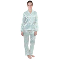 Mazipoodles Bold Daisies Spearmint Women s Long Sleeve Satin Pajamas Set	 by Mazipoodles