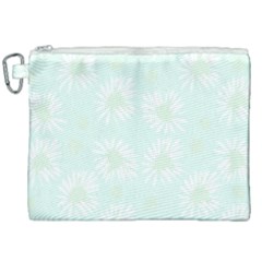 Mazipoodles Bold Daisies Spearmint Canvas Cosmetic Bag (xxl)