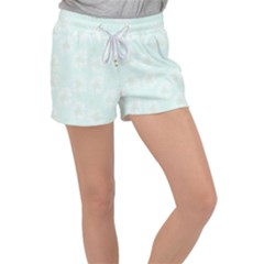 Mazipoodles Bold Daisies Spearmint Women s Velour Lounge Shorts by Mazipoodles