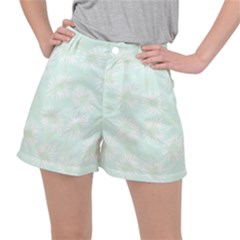 Mazipoodles Bold Daisies Spearmint Women s Ripstop Shorts by Mazipoodles