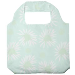 Mazipoodles Bold Daisies Spearmint Foldable Grocery Recycle Bag by Mazipoodles