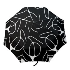 Mazipoodles Neuro Art - Black White Folding Umbrellas by Mazipoodles