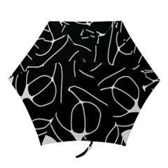 Mazipoodles Neuro Art - Black White Mini Folding Umbrellas by Mazipoodles