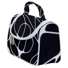 Mazipoodles Neuro Art - Black White Satchel Handbag by Mazipoodles